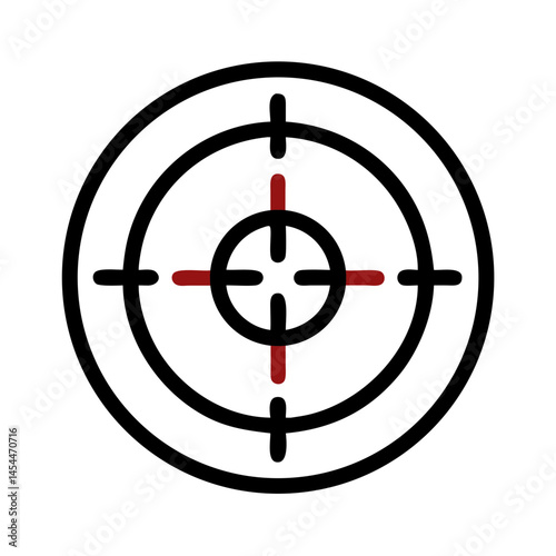 Sniper Target Scope Icon Representing Precision Aim and Long-Range Shooting Accuracy