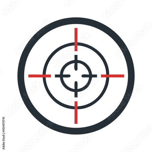 Sniper Target Scope Icon Representing Precision Aim and Long-Range Shooting Accuracy