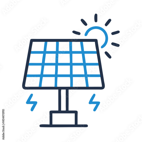 Solar Panel Icon Representing Renewable Energy and Sustainable Power Generation