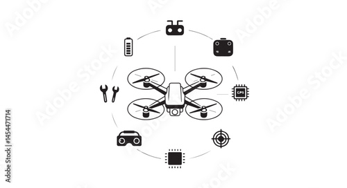 Drone Accessories and Components - Aerial Tech and Gadgets" Drone and Related Components Diagram