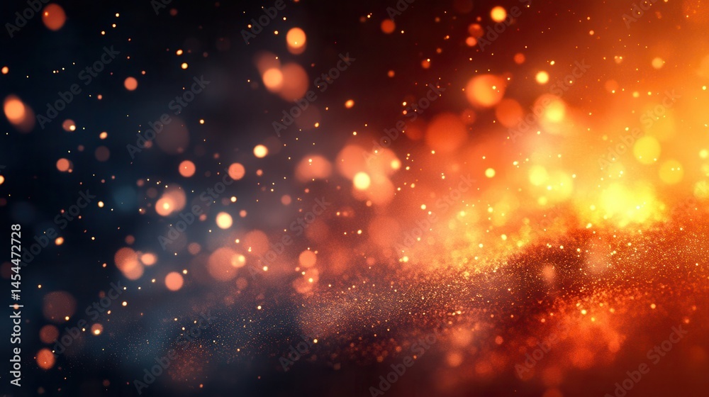 Obraz premium Abstract fiery background with glowing particles