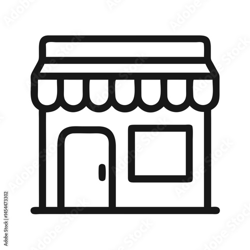 Storefront Icon Representing Retail Shop Entrance and Storefront Display