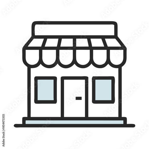 Storefront Icon Representing Retail Shop Entrance and Storefront Display