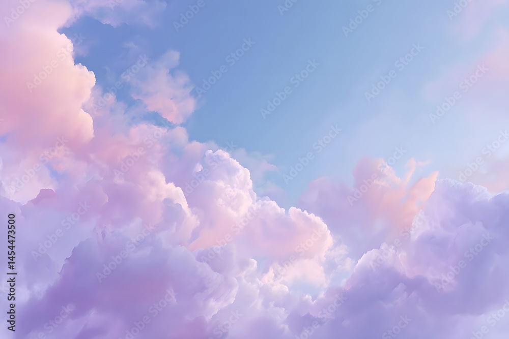 Soft Pastel Clouds in Clear Blue Sky at Sunrise or Sunset Soft Pastel Clouds in Clear Blue Sky at Sunrise or Sunset