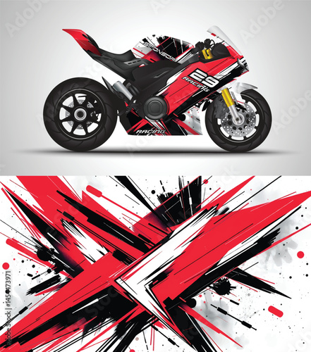Glossy finish motorcycle wrap decal and vinyl sticker  

