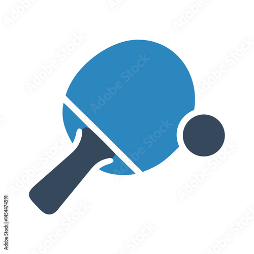 Table Tennis Paddle Icon Representing Office Recreation and Leisure Activity