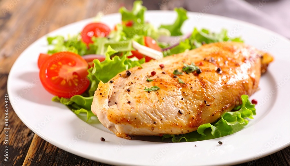 grilled chicken breast with salad