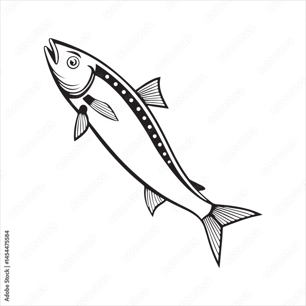 Fototapeta premium anchovy vector icon with a white background
