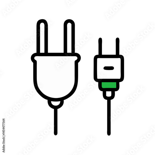 Two-Pin Plug Icon Representing Power Connection and Electrical Supply