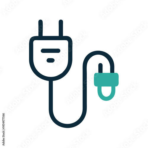 Two-Pin Plug Icon Representing Power Connection and Electrical Supply
