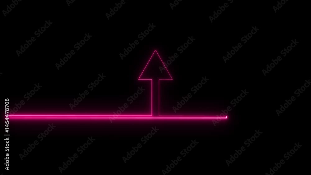 Glowing neon line This side up icon isolated Glowing neon line This side up icon isolated