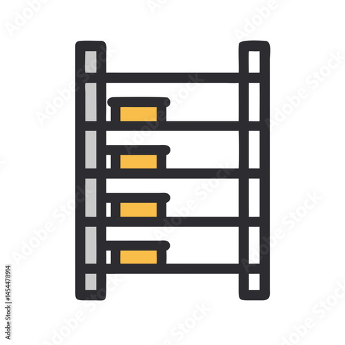 Wall Ladder Shelf Icon Representing Vertical Storage and Home Organization