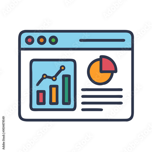 Web Interface with Chart Icon Representing Demographic Data Analytics