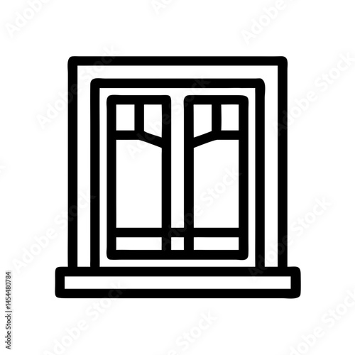 Window with Frame Icon Representing Interior Architecture Element