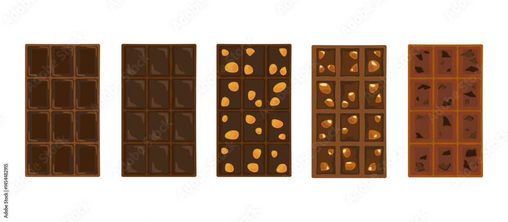 Bakery and fresh pastries set. Collection of homemade chocolate bars, cocoa, nuts, almonds, sweets, and assortments. Bakery and shop. Flat vector illustration elements. Isolated. White background.
Bakery and fresh pastries set. Collection of homemade chocolate bars, cocoa, nuts, almonds, sweets, and assortments. Bakery and shop. Flat vector illustration elements. Isolated. White background.