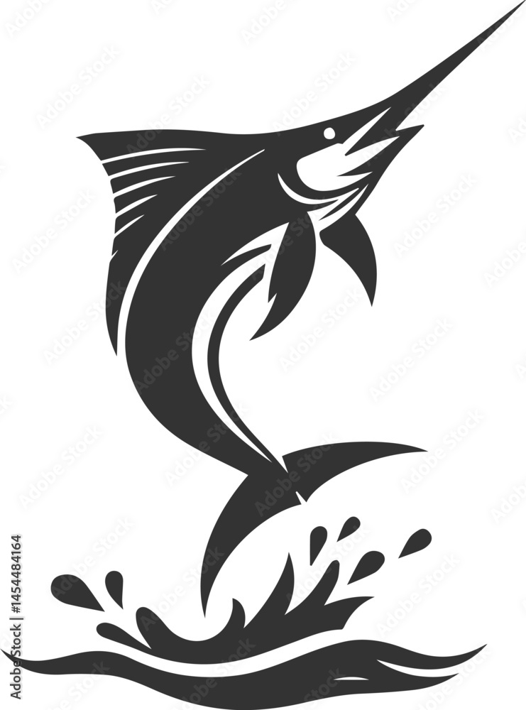 Marlin fish silhouette vector Marlin fish silhouette vector