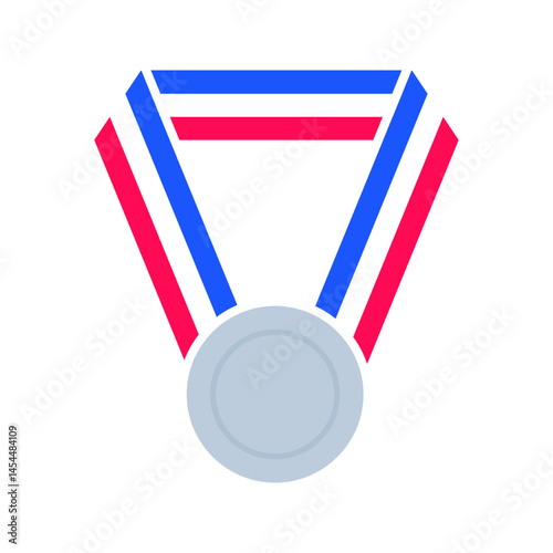 2nd silver champion medal badge for success in competition vector illustration design