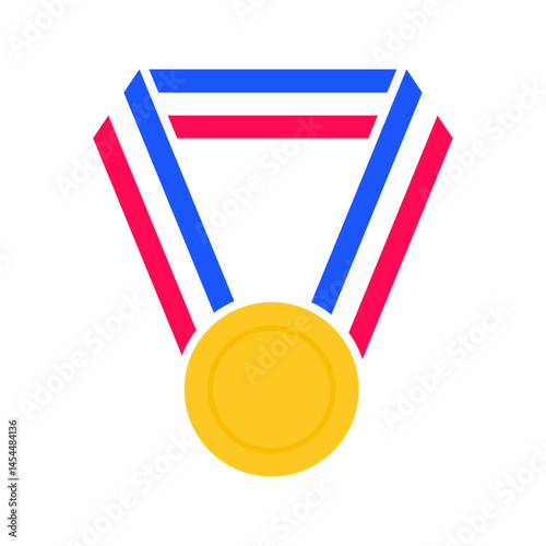 1st gold champion medal badge for success in competition vector illustration design
