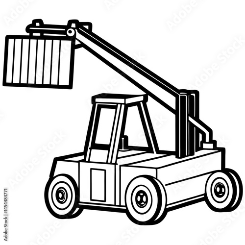 Minimal Reach Stacker Vector on White