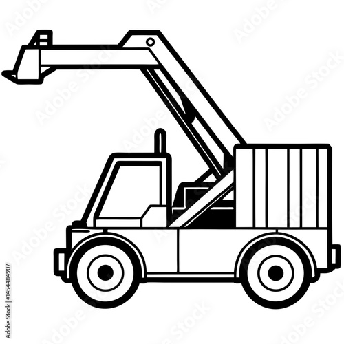 Minimal Reach Stacker Vector on White