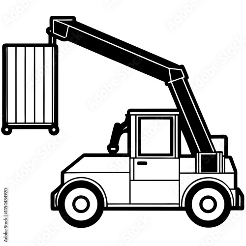 Minimal Reach Stacker Vector on White