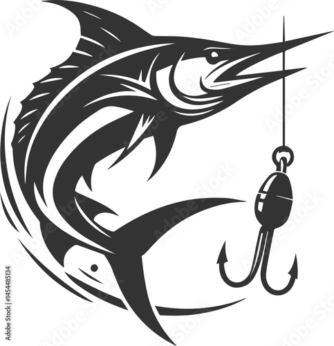Marlin fish silhouette vector