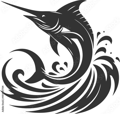 Marlin fish silhouette vector