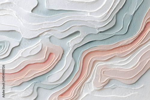 Abstract Artwork with Flowing Layers and Soft Color Palette