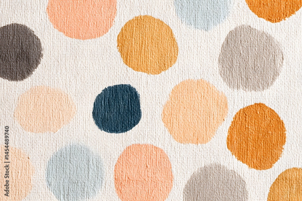 Fototapeta premium Abstract Colorful Dots on Textured Canvas Background for Art Design
