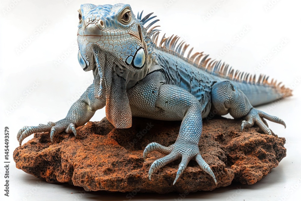 Obraz premium Blue Iguana on a Rock