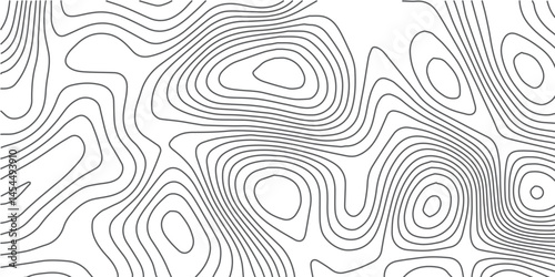 "High-resolution abstract topographic contour map with continuous smooth black lines on a white background, depicting natural terrain with organic and wavy elevation patterns."