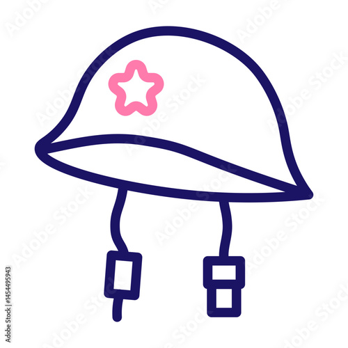 Helmet Vector Line Two Colors Icon Design