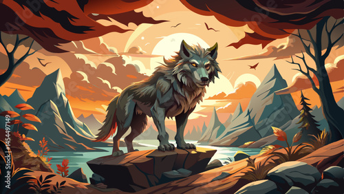 Perfect for vector art or digital design, this scene captures myth, strength, and wilderness.
Use earth tones, sharp textures, and moody lighting to reflect the dire wolf’s grandeur.
This creature bel