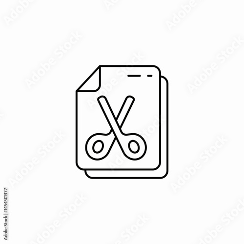 document scissors cut icon sign vector