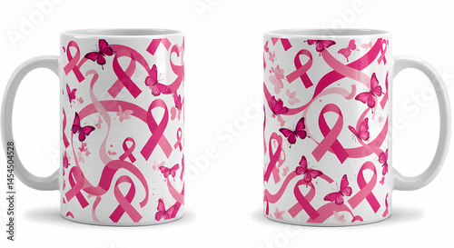 Pink Ribbon Awareness Coffee Mugs Breast Cancer Support