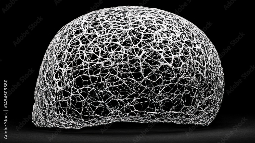 Intricate, web-like structure forming a spherical shape.