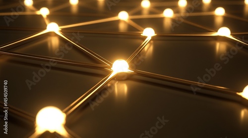 Obraz na płótnie Abstract network design with glowing nodes and connections. w salonie
