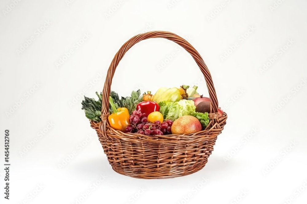 Basket of assorted fruits and vegetables Basket of assorted fruits and vegetables