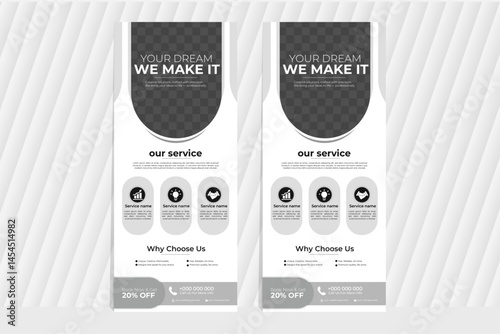 Corporate roll up banner design template