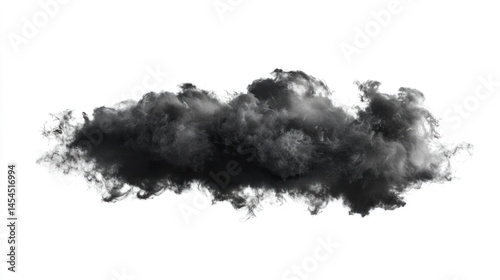 Stormy nimbus cloud, dark edges, isolated white background