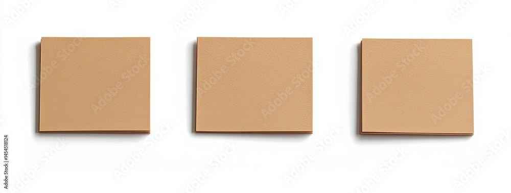 Three square, light brown, blank cardboard pieces Three square, light brown, blank cardboard pieces