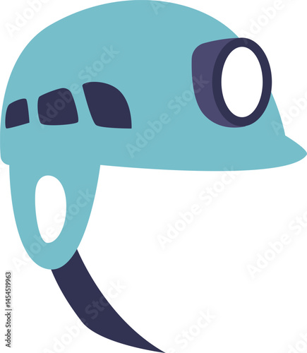 Helmet with head lamp vector illustration