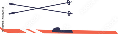 Skis and poles skiers equipment