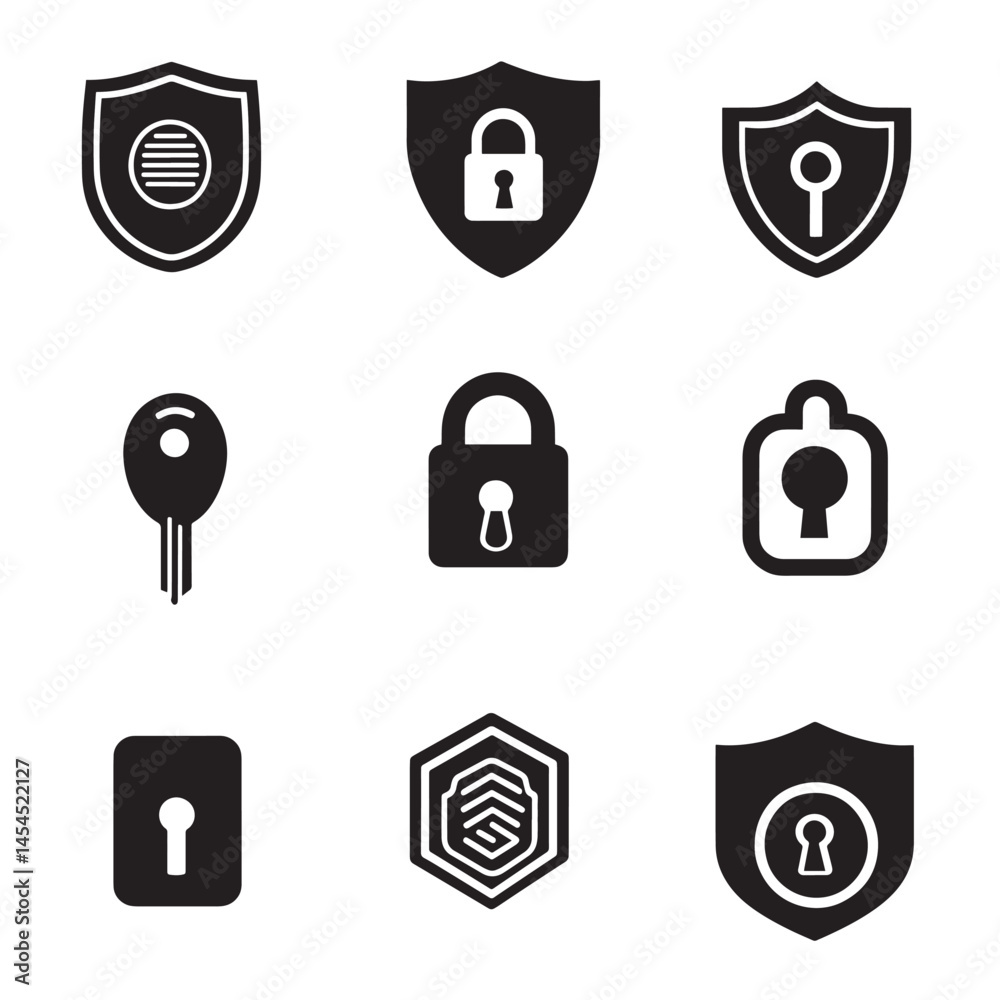Security and privacy icon set
