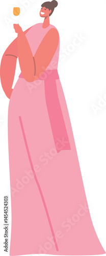 Beautiful bridesmaid character vector illustration