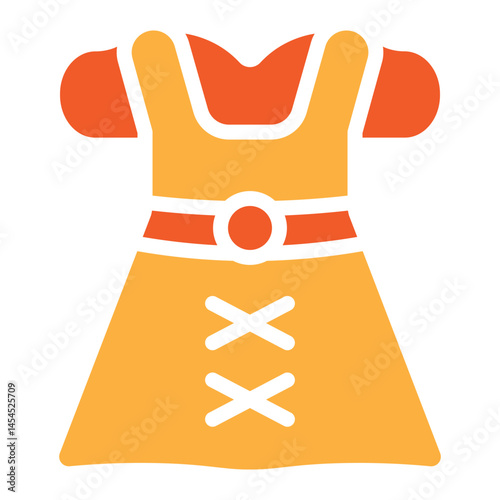 Dirndl (Traditional German dress) Vector Glyph Two Colors Icon Design