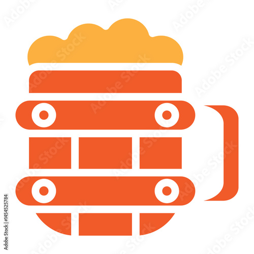 Beer Tankard Vector Glyph Two Colors Icon Design
