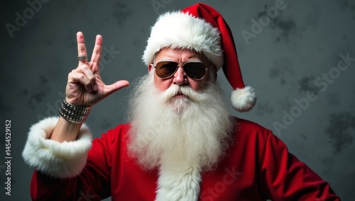 Santa Claus holds up his finger