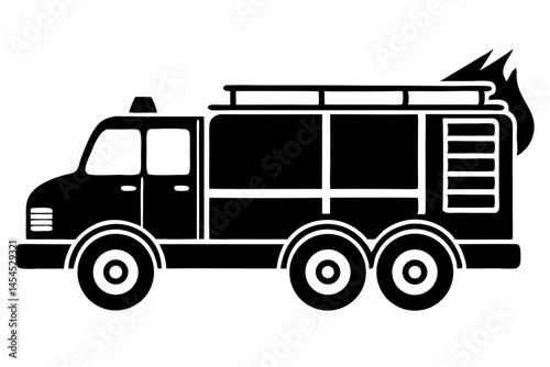 Firetruck silhouette on white emergency vehicle clip art rescue truck design, fire truck, firetruck, silhouette, side profile, ladder, emergency vehicle, rescue truck, fire engine, emergency, vehicle photo