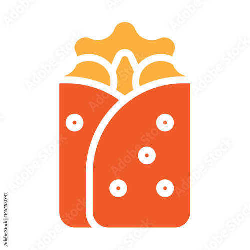 Burrito Vector Glyph Two Colors Icon Design